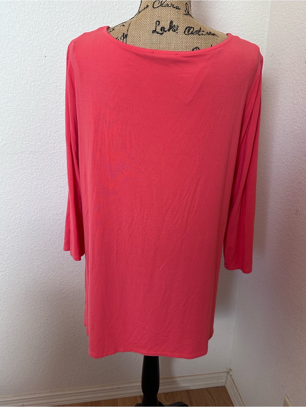 Vision 155 Women’s XL Coral Pink Long Sleeve Scoop Neck Tunic Top - Picture 2 of 5